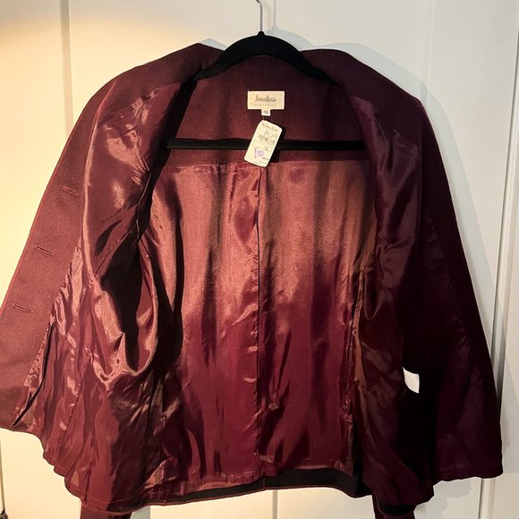 NewWT Stylish Bedtime Neiman Marcus Womens Blazer Jacket Size 12 Burgundy Red - Picture 3 of 4
